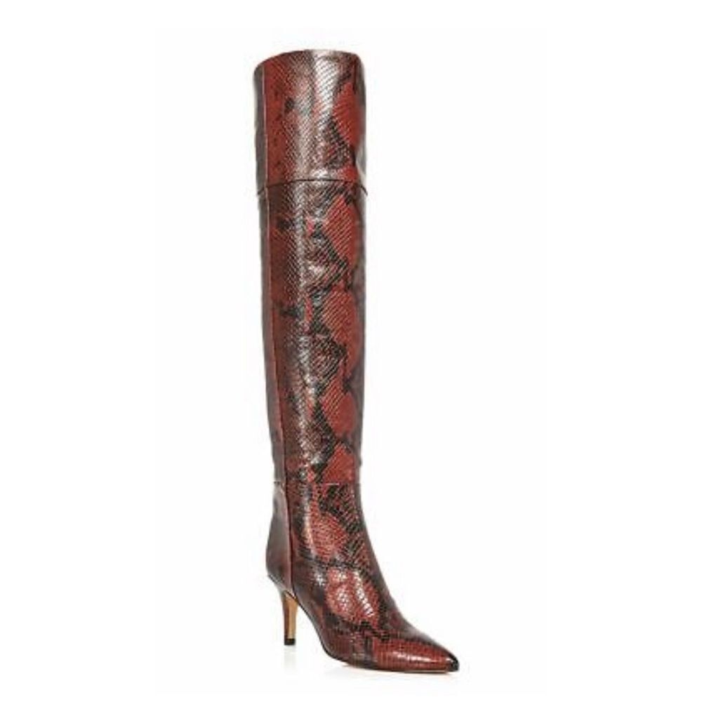 Aqua Snake Thigh High Boots